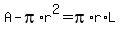 A-pi%2Ar%5E2=pi%2Ar%2AL