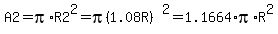 A2=pi%2AR2%5E2=pi%281.08R%29%5E2=1.1664%2Api%2AR%5E2