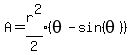 A=expr%28r%5E2%2F2%29%28theta-sin%28theta%29%29