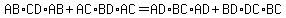AB%2ACD%2AAB%2BAC%2ABD%2AAC=AD%2ABC%2AAD%2BBD%2ADC%2ABC