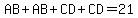 AB%2BAB%2BCD%2BCD=21