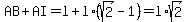 AB%2BAI=l%2Bl%2A%28sqrt%282%29-1%29=l%2Asqrt%282%29