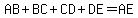 AB%2BBC%2BCD%2BDE=AE