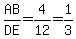 AB%2FDE=4%2F12=1%2F3