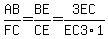 AB%2FFC=BE%2FCE=3EC%2FEC3%2F1