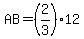 AB=%282%2F3%29%2A12