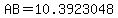 AB=10.3923048