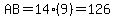 AB=14%289%29=126