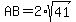 AB=2%2Asqrt%2841%29
