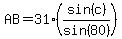 AB=31%2A%28sin%28c%29%2Fsin%2880%29%29
