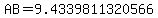 AB=9.4339811320566