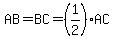 AB=BC=%281%2F2%29AC