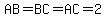 AB=BC=AC=2