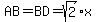 AB=BD=sqrt%282%29x