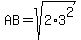 AB=sqrt%282%2A3%5E2%29