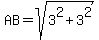 AB=sqrt%283%5E2%2B3%5E2%29