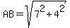 AB=sqrt%287%5E2%2B4%5E2%29