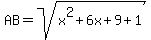 AB=sqrt%28x%5E2%2B6x%2B9%2B1%29