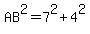 AB%5E2=7%5E2%2B4%5E2