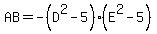AB+=+-%28D%5E2-5%29%28E%5E2-5%29