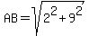 AB+=+sqrt%282%5E2%2B9%5E2%29