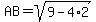 AB+=+sqrt%289-4%2A2%29