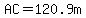 AC=120.9m