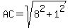 AC=sqrt%288%5E2%2B1%5E2%29