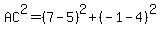 AC%5E2=%287-5%29%5E2%2B%28-1-4%29%5E2