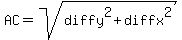 AC+=+sqrt%28diffy%5E2+%2B+diffx%5E2%29