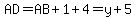 AD=AB%2B1%2B4=y%2B5