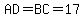AD=BC=17