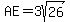 AE=3sqrt%2826%29