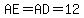 AE=AD=12