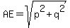 AE+=+sqrt%28p%5E2%2Bq%5E2%29