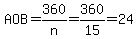AOB=360%2Fn=360%2F15=24