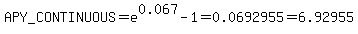APY_CONTINUOUS+=+e%5E0.067+-+1+=+0.0692955=+6.92955