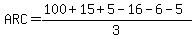 ARC=%28100%2B15%2B5-16-6-5%29%2F3