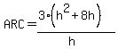 ARC=%283%28h%5E2%2B8h%29%29%2F%28h%29