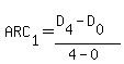 ARC%5B1%5D=%28D%5B4%5D-D%5B0%5D%29%2F%284-0%29