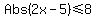 Abs%282x-5%29%3C=+8