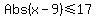 Abs%28x-9%29+%3C=+17