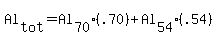 Al%5Btot%5D=Al%5B70%5D%2A%28.70%29%2BAl%5B54%5D%2A%28.54%29