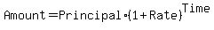 Amount+=+Principal+%2A+%281+%2B+Rate%29%5ETime