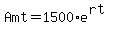 Amt+=+1500%2Ae%5E%28rt%29