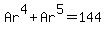 Ar%5E4+%2B+Ar%5E5+=+144