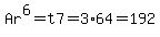 Ar%5E6=t7=3%2A64=192