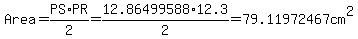 Area=PS%2APR%2F2=12.86499588%2A12.3%2F2=79.11972467cm%5E2