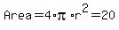 Area+=+4%2Api%2Ar%5E2+=+20