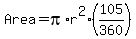 Area+=+pi%2Ar%5E2%2A%28105%2F360%29